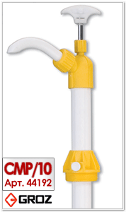 Насос ручной бочковый химический полипропиленовый для перекачки антифриза, моющих средств, агрессивных жидкостей CMP/10, арт. 44192 для бочки 200 литров